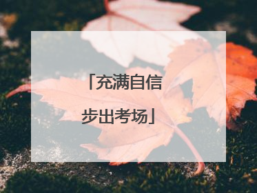 充满自信 步出考场