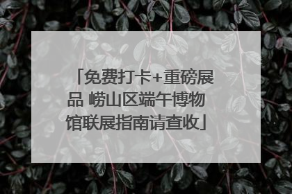 免费打卡+重磅展品 崂山区端午博物馆联展指南请查收