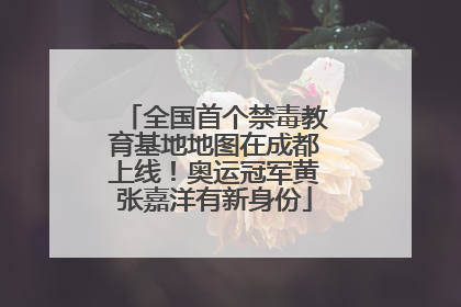 全国首个禁毒教育基地地图在成都上线！奥运冠军黄张嘉洋有新身份