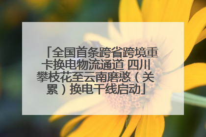 全国首条跨省跨境重卡换电物流通道 四川攀枝花至云南磨憨（关累）换电干线启动