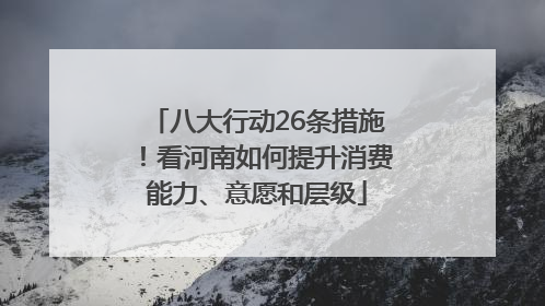 八大行动26条措施！看河南如何提升消费能力、意愿和层级