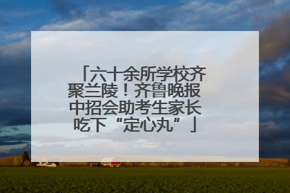 六十余所学校齐聚兰陵！齐鲁晚报中招会助考生家长吃下“定心丸”