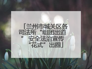 兰州市城关区各司法所“组团出道” 安全法治宣传“花式”出圈
