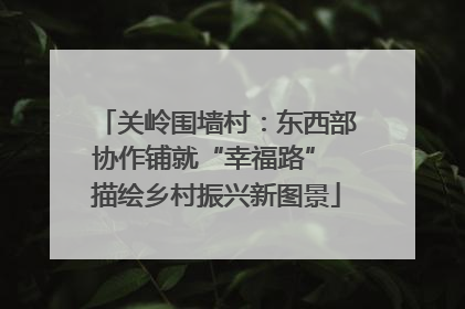 关岭围墙村：东西部协作铺就“幸福路” 描绘乡村振兴新图景