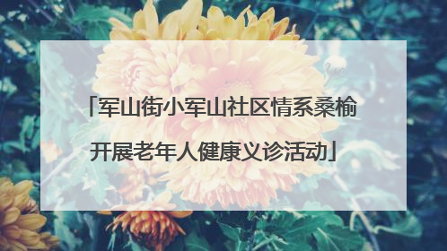 军山街小军山社区情系桑榆 开展老年人健康义诊活动