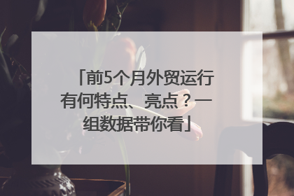 前5个月外贸运行有何特点、亮点？一组数据带你看