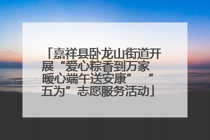 嘉祥县卧龙山街道开展“爱心粽香到万家 暖心端午送安康” “五为”志愿服务活动