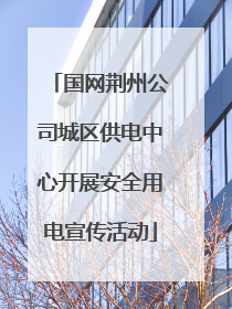 国网荆州公司城区供电中心开展安全用电宣传活动
