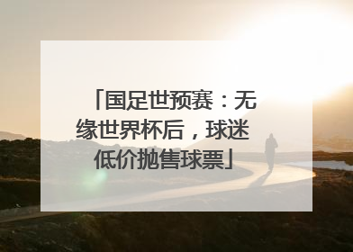 国足世预赛：无缘世界杯后，球迷低价抛售球票