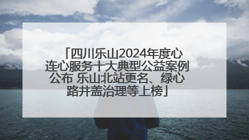 四川乐山2024年度心连心服务十大典型公益案例公布 乐山北站更名、绿心路井盖治理等上榜