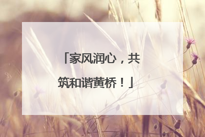 家风润心，共筑和谐黄桥！
