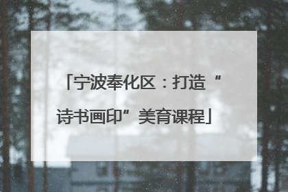 宁波奉化区：打造“诗书画印”美育课程