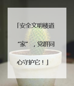 安全文明楼道“家”，党群同心守护它！