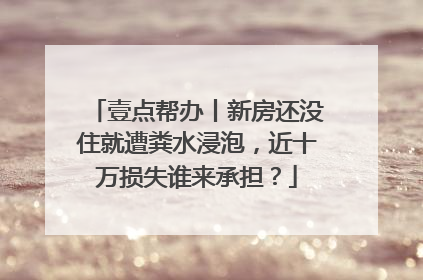 壹点帮办丨新房还没住就遭粪水浸泡，近十万损失谁来承担？