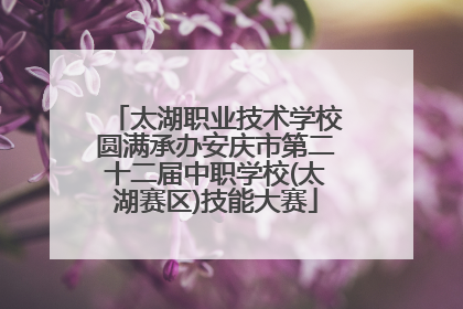 太湖职业技术学校圆满承办安庆市第二十二届中职学校(太湖赛区)技能大赛