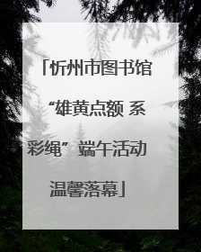 忻州市图书馆“雄黄点额 系彩绳”端午活动温馨落幕