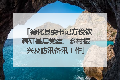 德化县委书记方俊钦调研基层党建、乡村振兴及防汛备汛工作