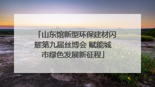 山东馆新型环保建材闪耀第九届丝博会 赋能城市绿色发展新征程