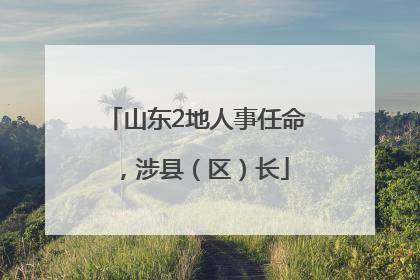 山东2地人事任命，涉县（区）长