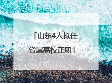 山东4人拟任省属高校正职