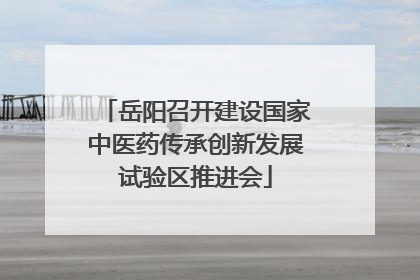 岳阳召开建设国家中医药传承创新发展试验区推进会