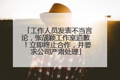 工作人员发表不当言论，张靓颖工作室道歉！立即终止合作，并要求公司严肃处理