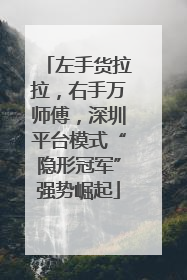 左手货拉拉，右手万师傅，深圳平台模式“隐形冠军”强势崛起