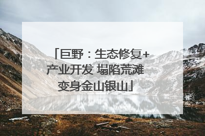 巨野：生态修复+产业开发 塌陷荒滩变身金山银山