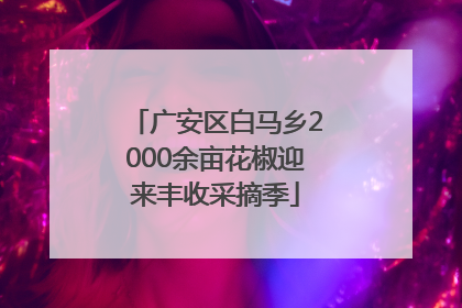 广安区白马乡2000余亩花椒迎来丰收采摘季