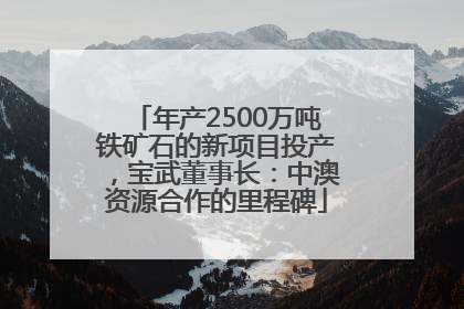 年产2500万吨铁矿石的新项目投产，宝武董事长：中澳资源合作的里程碑