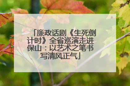 廉政话剧《生死倒计时》全省巡演走进保山：以艺术之笔书写清风正气