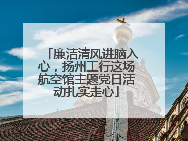 廉洁清风进脑入心，扬州工行这场航空馆主题党日活动扎实走心