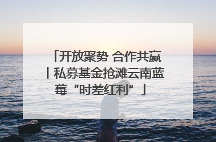 开放聚势 合作共赢丨私募基金抢滩云南蓝莓“时差红利”