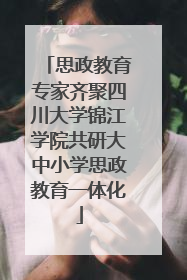 思政教育专家齐聚四川大学锦江学院共研大中小学思政教育一体化