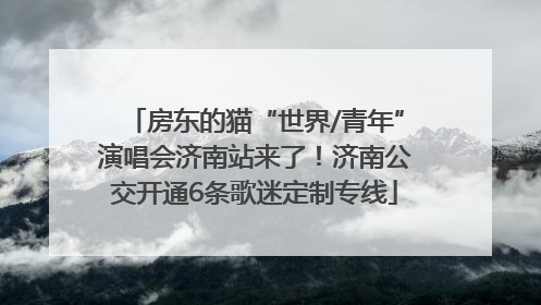 房东的猫“世界/青年”演唱会济南站来了！济南公交开通6条歌迷定制专线