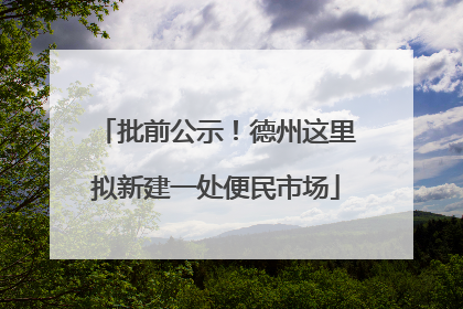 批前公示！德州这里拟新建一处便民市场