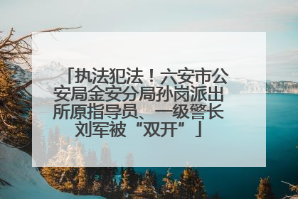 执法犯法！六安市公安局金安分局孙岗派出所原指导员、一级警长刘军被“双开”
