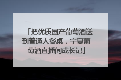 把优质国产葡萄酒送到普通人餐桌，宁夏葡萄酒直播间成长记