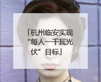杭州临安实现“每人一千瓦光伏”目标