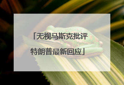 无视马斯克批评 特朗普最新回应