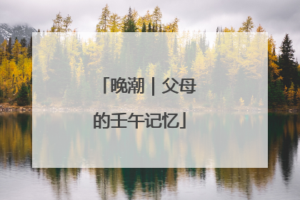 晚潮｜父母的壬午记忆
