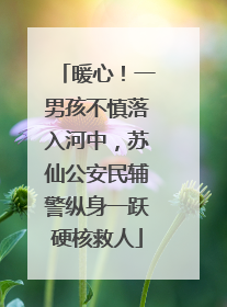 暖心！一男孩不慎落入河中，苏仙公安民辅警纵身一跃硬核救人
