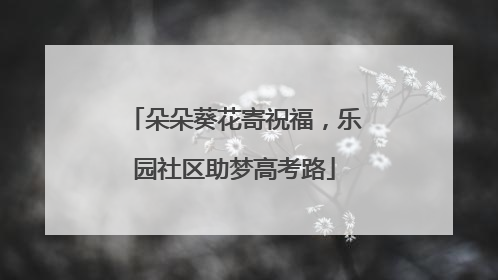 朵朵葵花寄祝福，乐园社区助梦高考路