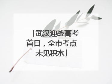 武汉迎战高考首日，全市考点未见积水
