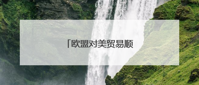 欧盟对美贸易顺差4月继续扩大