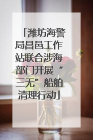 潍坊海警局昌邑工作站联合涉海部门开展“三无”船舶清理行动