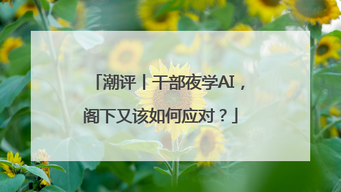 潮评丨干部夜学AI，阁下又该如何应对？