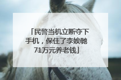 民警当机立断夺下手机，保住了李娭毑71万元养老钱