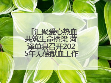 汇聚爱心热血 共筑生命桥梁 菏泽单县召开2025年无偿献血工作启动仪式