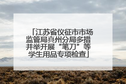江苏省仪征市市场监管局真州分局多措并举开展“笔刀”等学生用品专项检查